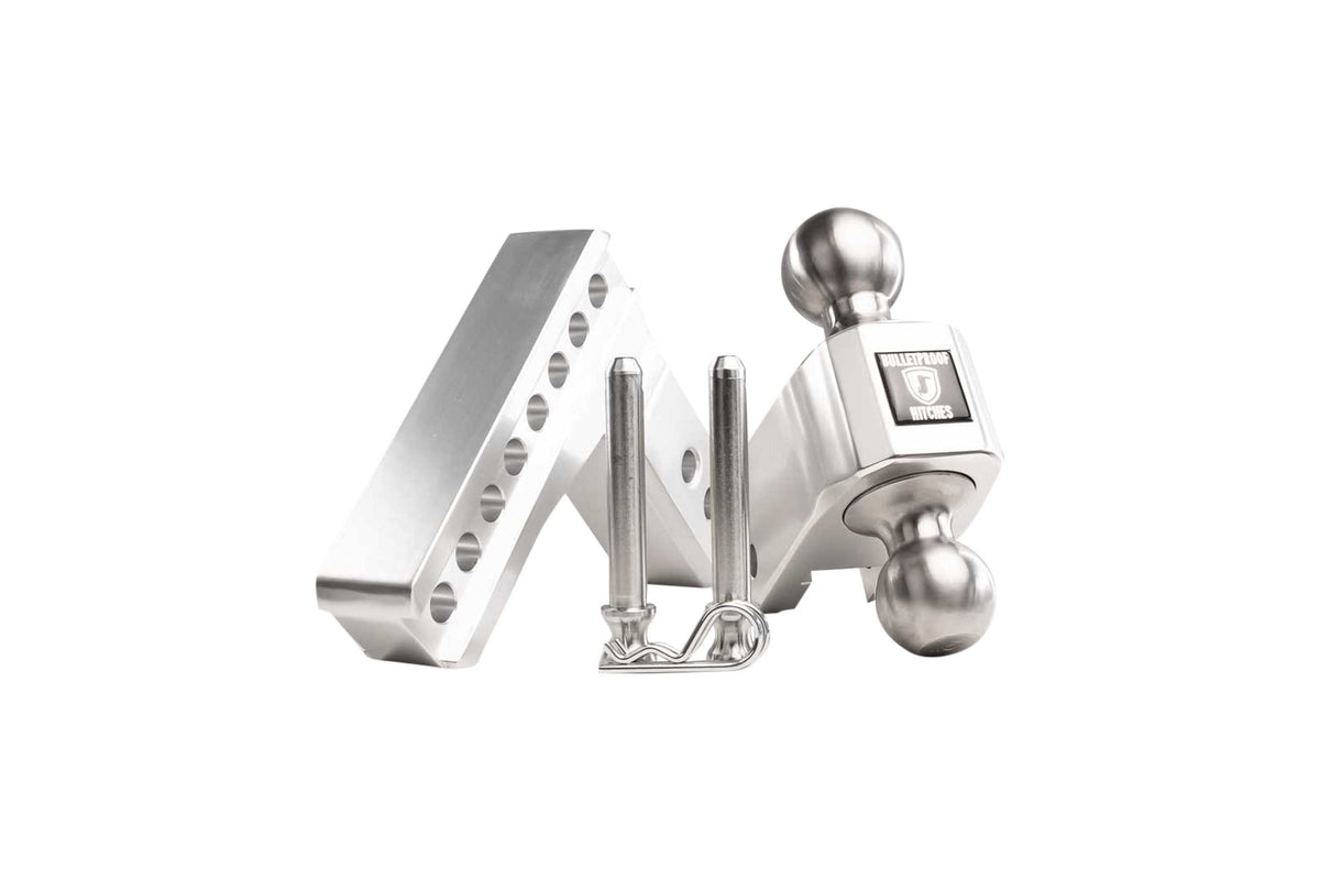 BulletProof Hitches 2.5" Aluminum Medium Duty Hitch 4" Drop/Rise w/ Stainless Steel Dual Ball