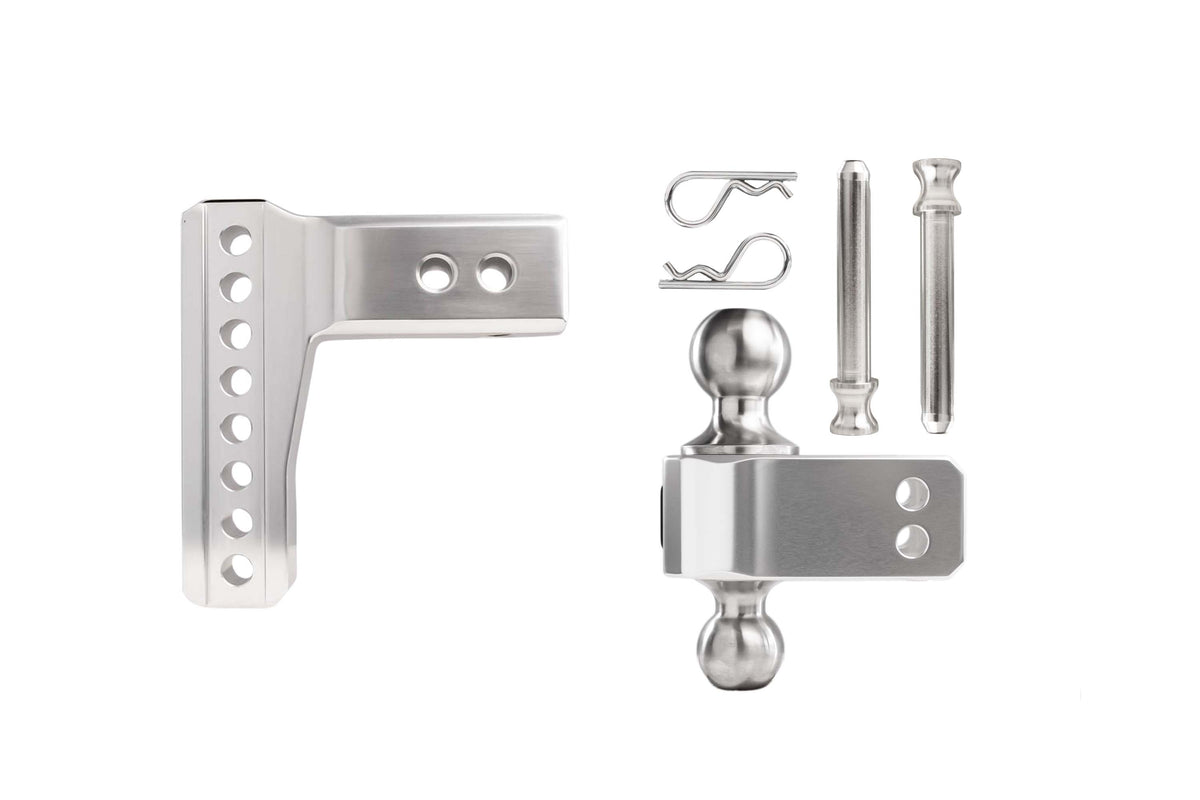 BulletProof Hitches 2.5" Aluminum Medium Duty Hitch 4" Drop/Rise w/ Stainless Steel Dual Ball
