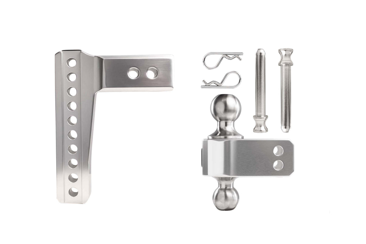 BulletProof Hitches 2.5" Aluminum Medium Duty Hitch 6" Drop/Rise w/ Stainless Steel Dual Ball
