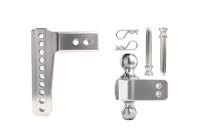 BulletProof Hitches 2.5" Aluminum Medium Duty Hitch 6" Drop/Rise w/ Stainless Steel Dual Ball