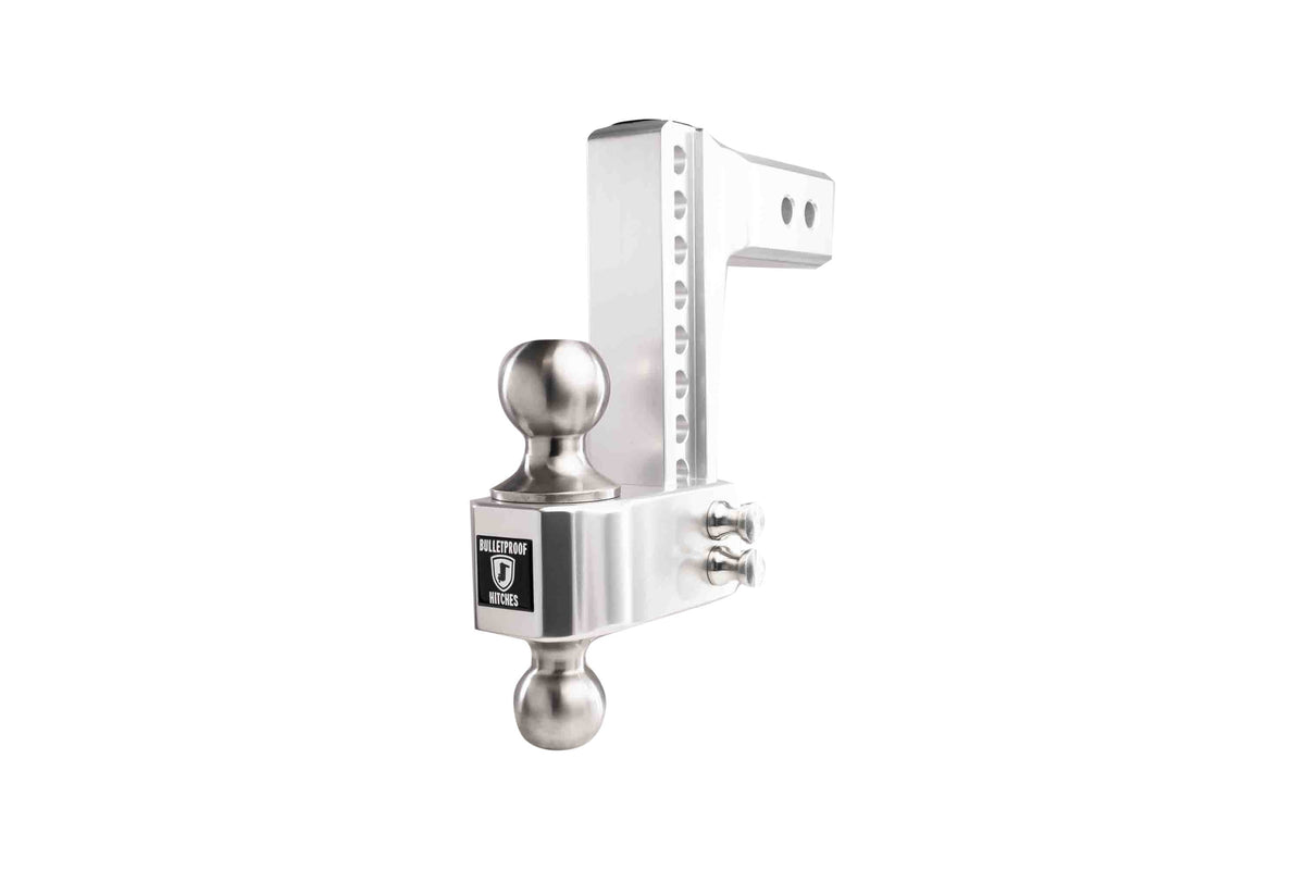 BulletProof Hitches 2.5" Aluminum Medium Duty Hitch 6" Drop/Rise w/ Stainless Steel Dual Ball
