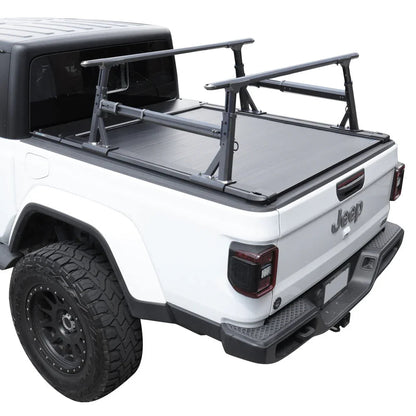 SYNETICUSA [2-in-1 Bundle] Jeep Gladiator Retractable PRO Tonneau Cover w/ Rack System