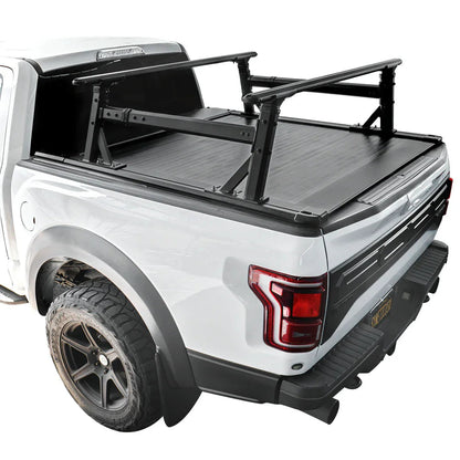 SYNETICUSA [2-in-1 Bundle] Nissan Titan Retractable Tonneau Cover w/ Rack System