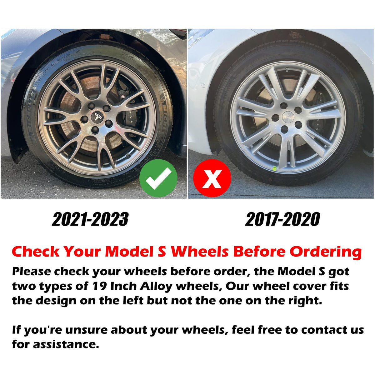 Yeslak Single Replacement Wheel Cover For Tesla Model Y 19'' Gemini Wheels & Model S 19" Tempest Wheels ((1 Piece))