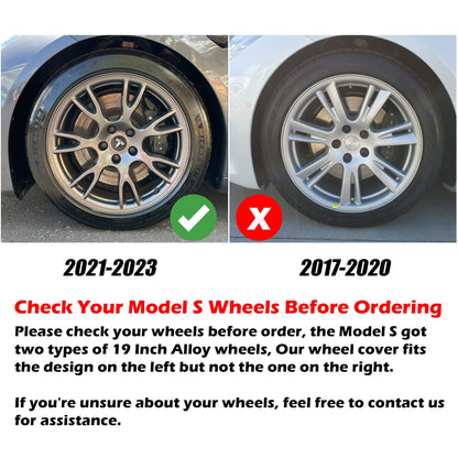 Yeslak Single Replacement Wheel Cover For Tesla Model Y 19'' Gemini Wheels & Model S 19" Tempest Wheels ((1 Piece))
