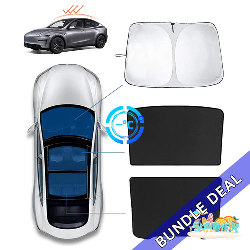Yeslak Bundle: Front + Sunroof Sunshades for Tesla Model Y Juniper (2025+)