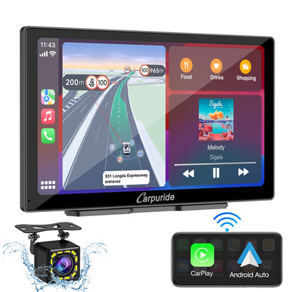 CARPURIDE C98 Portable Smart Multimedia Dashboard Console With Backup Camera