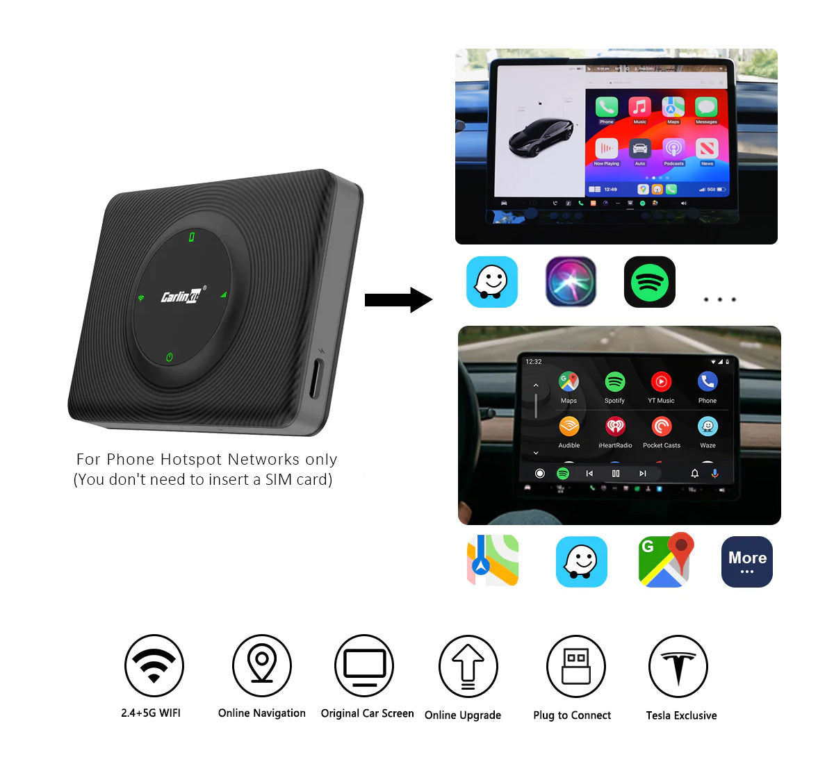 Carlinkit T2C 2.0 Tesla Wireless Apple CarPlay Adapter - image 7
