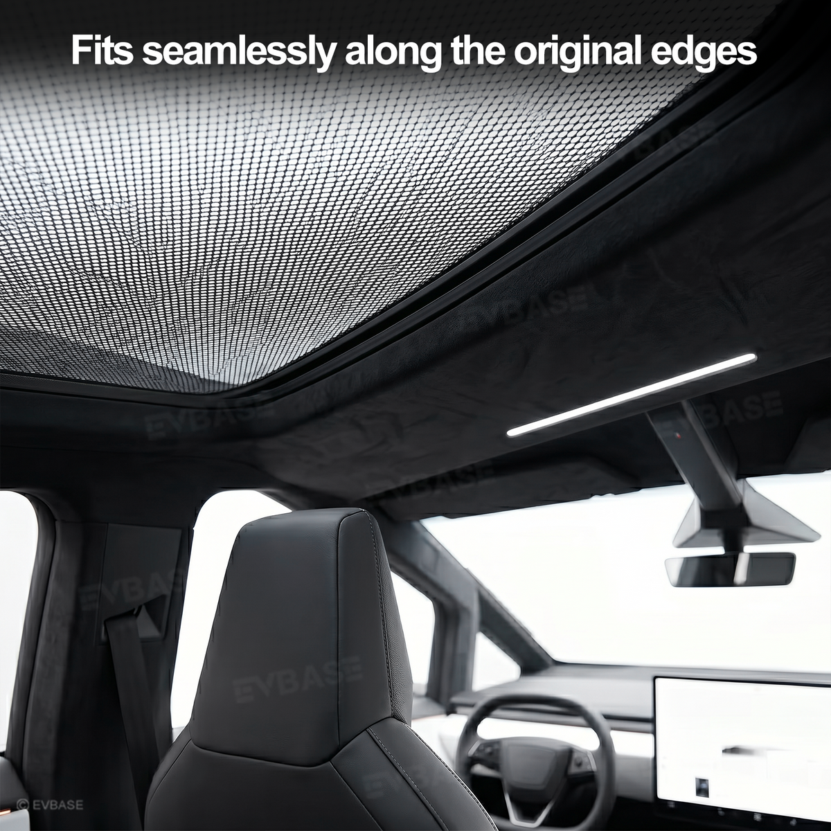 EVBASE Cybertruck Glass Roof Sunshade OEM-Style Roof Shade Heat Insulation UV Protection Skylight Shade