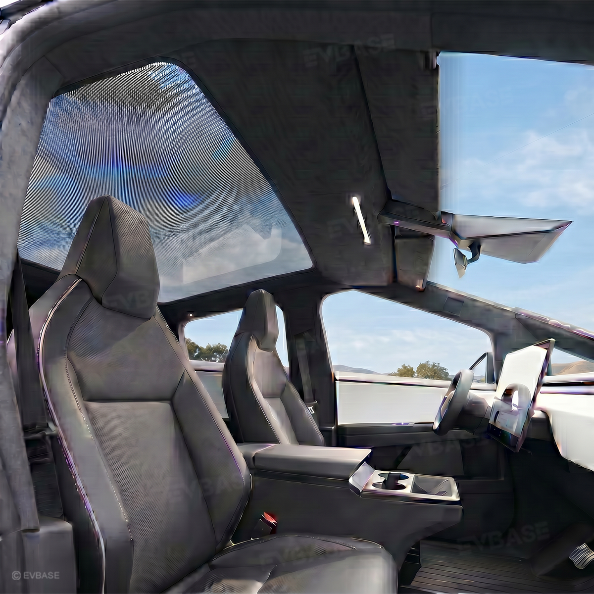 EVBASE Cybertruck Glass Roof Sunshade OEM-Style Roof Shade Heat Insulation UV Protection Skylight Shade