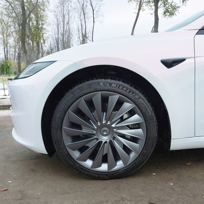 Yeslak 1 Pcs Hubcaps For Tesla 2024+ New Model 3 Highland 18‘’ Photon Wheels - Cyclone Style