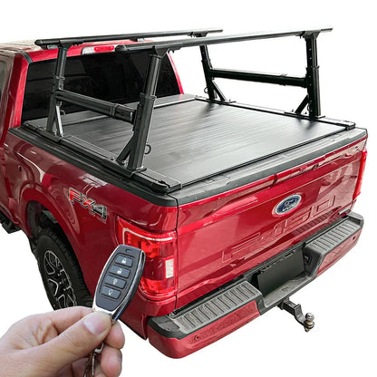 SYNETICUSA [2-in-1 Bundle] Nissan Titan Retractable Tonneau Cover w/ Rack System