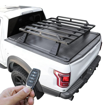 SYNETICUSA [2-in-1 Bundle] Nissan Titan Retractable Tonneau Cover w/ Rack System