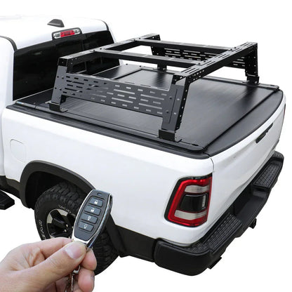 SYNETICUSA [2-in-1 Bundle] Nissan Titan Retractable Tonneau Cover w/ Rack System