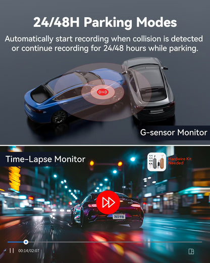 REDTIGER F9 4K Dash Cam Front and Rear 1080P, 5.8GHz WiFi & Smart App