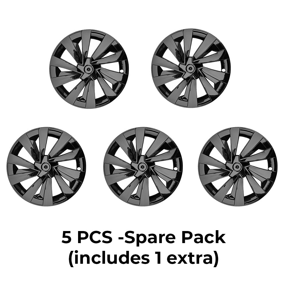 Yeslak Tesla Model Y Juniper 19" Crossflow Wheel Covers | Helix Style ABS Polymer Curb Rash Protectors (2025+)