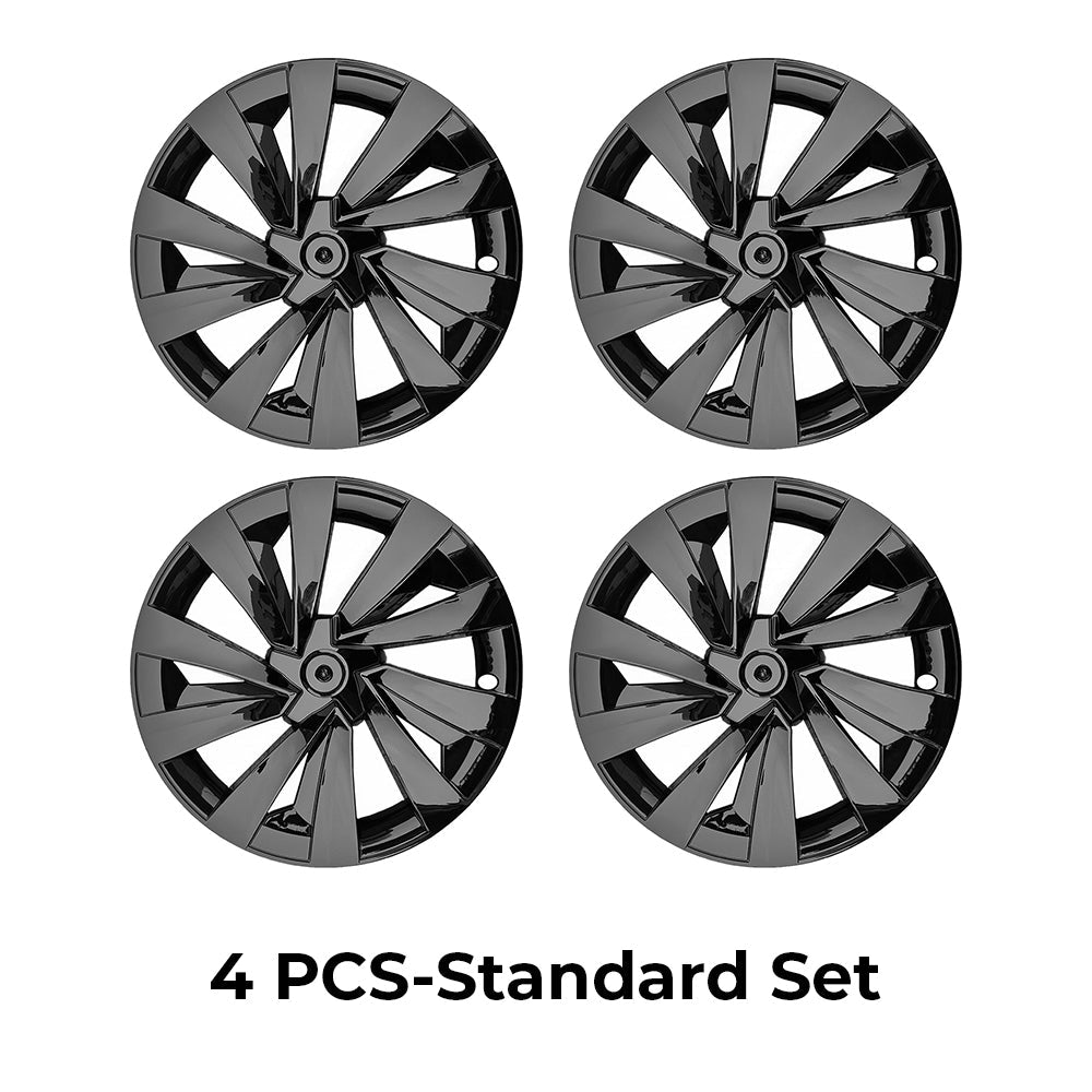 Yeslak Tesla Model Y Juniper 19" Crossflow Wheel Covers | Helix Style ABS Polymer Curb Rash Protectors (2025+)