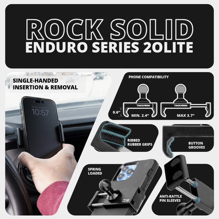 Tackform LINK™ Vent Mount Bracket With 20LITE Phone Holder | 2" Arm | 2016-2023 Toyota Tacoma and 2014-2021 Toyota Tundra