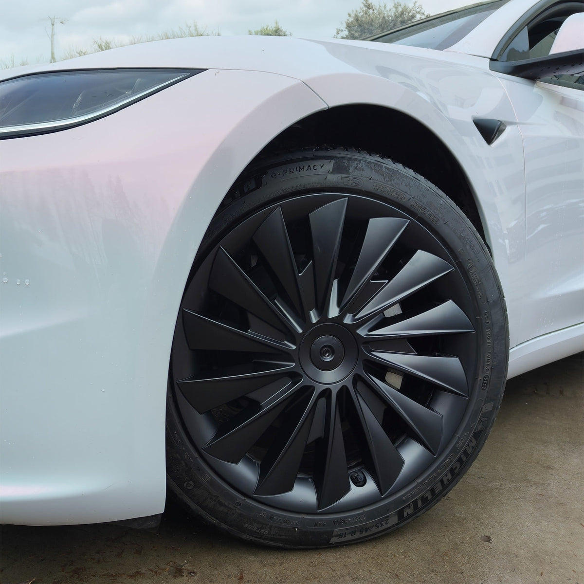 Yeslak 1 Pcs Hubcaps For Tesla 2024+ New Model 3 Highland 18‘’ Photon Wheels - Cyclone Style