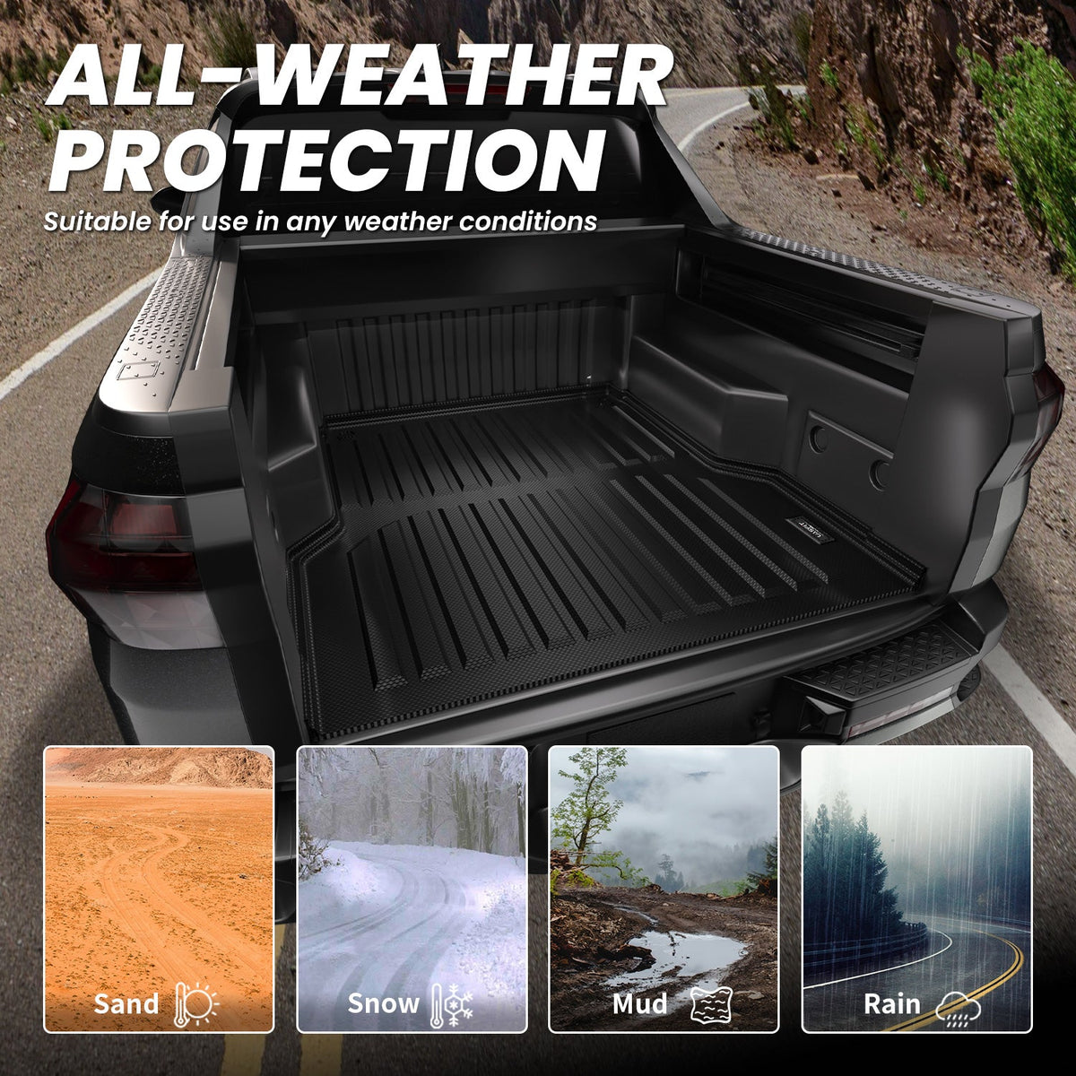 LASFIT Fit for 2022-2026 Hyundai Santa Cruz 4.3FT(52.1" ) Heavy Duty Custom Bed Mat