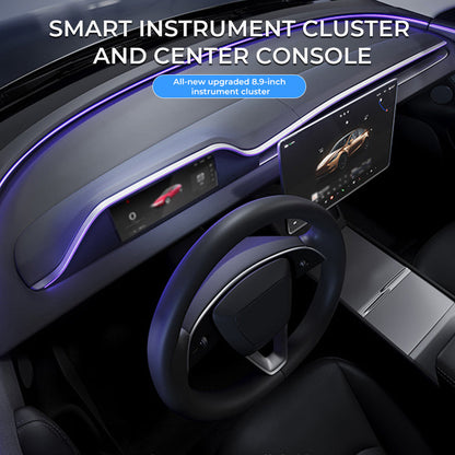 Yeslak Tesla Accessories Integrated 8.9" Dashboard Display Instrument Cluster with CarPlay for Tesla Model 3 Highland & Model
