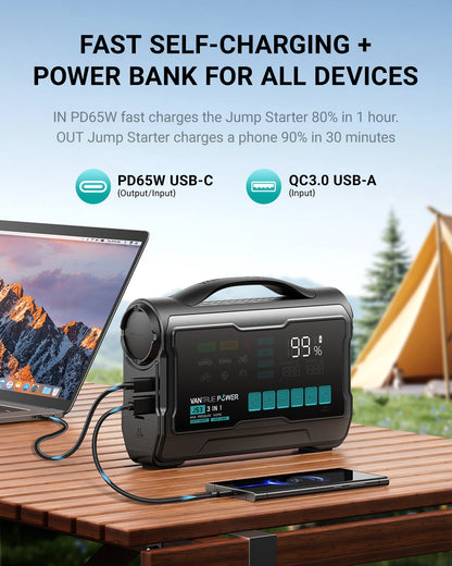 Vantrue JS3 All-in-One Jump Starter & Air Compressor