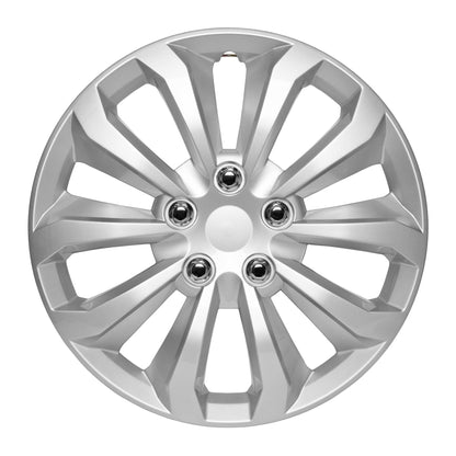 BDK Hubcaps Wheel Covers for Cars Premium Silver Hubcaps 16" Wheel Rim Cover Replacement Snap On Hubcaps for Toyota Camry Corolla Style