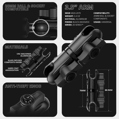 Tackform LINK™ Vent Mount Bracket With Midland MXT275 and MXT575 Magnetic CB Radio Mic Holder For Tundra (2014-2021)