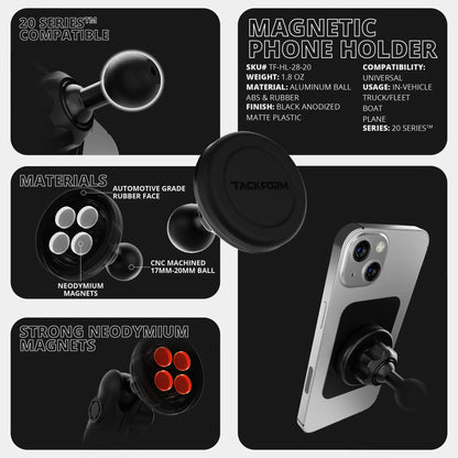 Tackform LINK™ Vent Mount Bracket With Magnetic Phone Holder | 2" Arm | 2016-2023 Toyota Tacoma and 2014-2021 Toyota Tundra