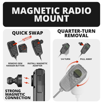Tackform LINK™ Vent Mount Bracket With Midland MXT275 and MXT575 Magnetic CB Radio Mic Holder For Tundra (2014-2021)