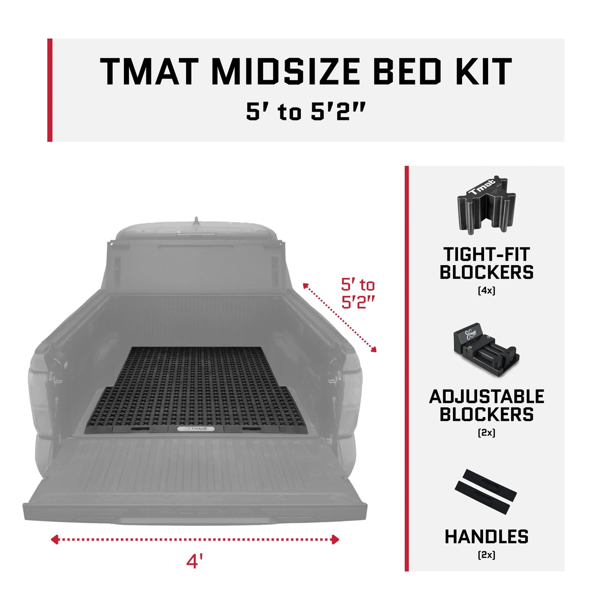 Tmat Truck Bed Organizer Slide Out Mat | Ford Ranger Short Bed