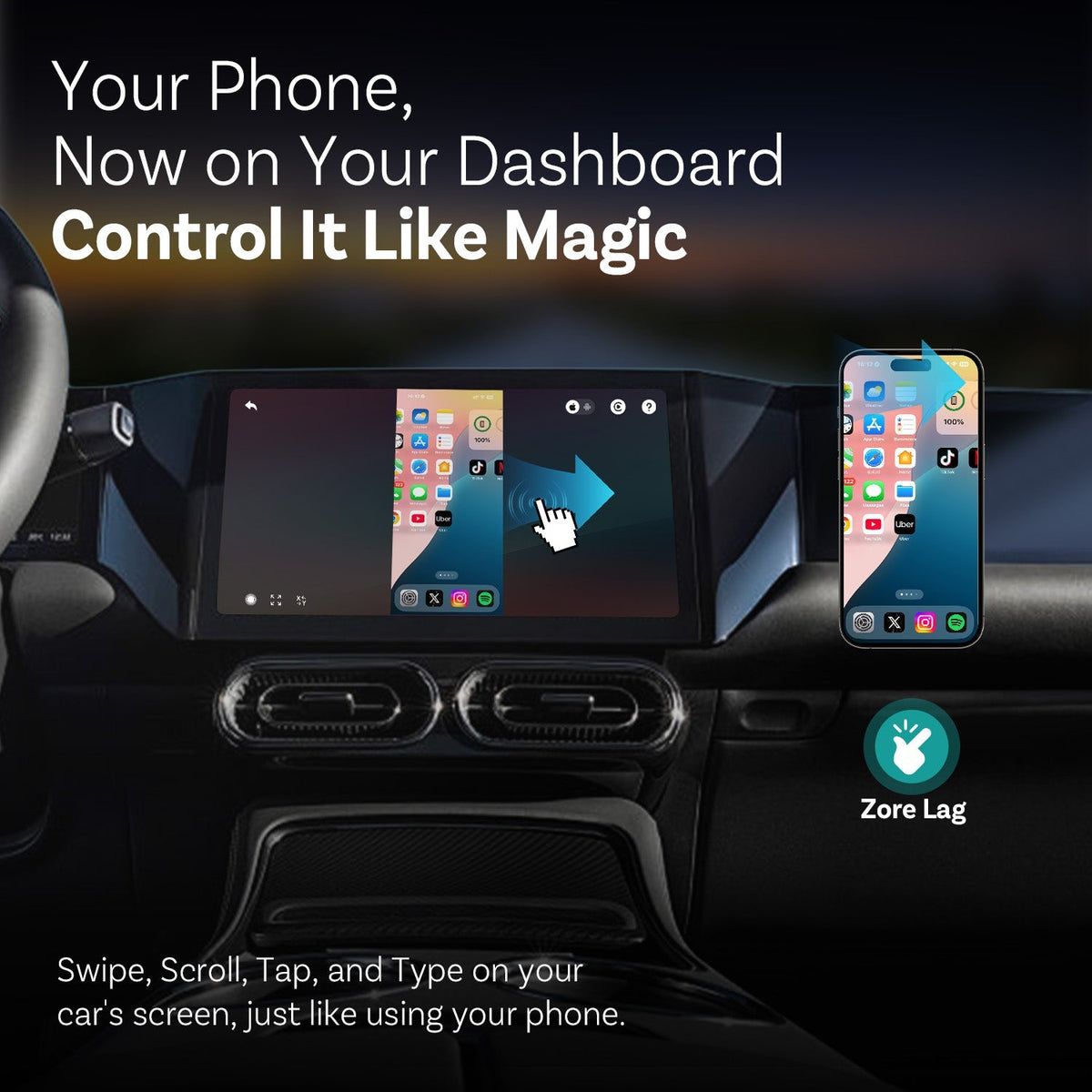Ottocast Mirror Touch Wireless CarPlay Adapter