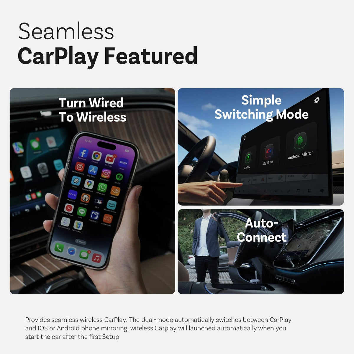 Ottocast Mirror Touch Wireless CarPlay Adapter