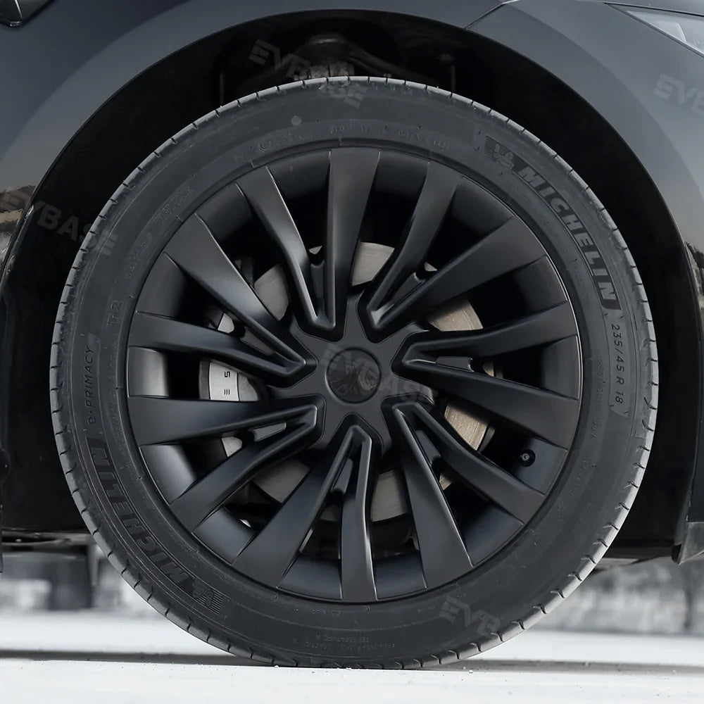 EVBASE Model 3 Highland Arachnid Wheel Cover 18 inch Sport Model S Plaid Version Wheel Cap 4PCS Matte