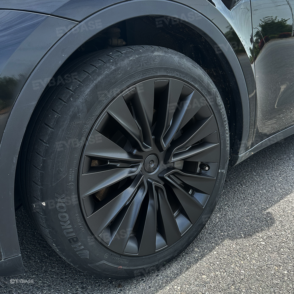 EVBASE Model Y Hubcaps Turbine Style Full Wrapped Wheel Coves for 19" Factory Tesla Wheel
