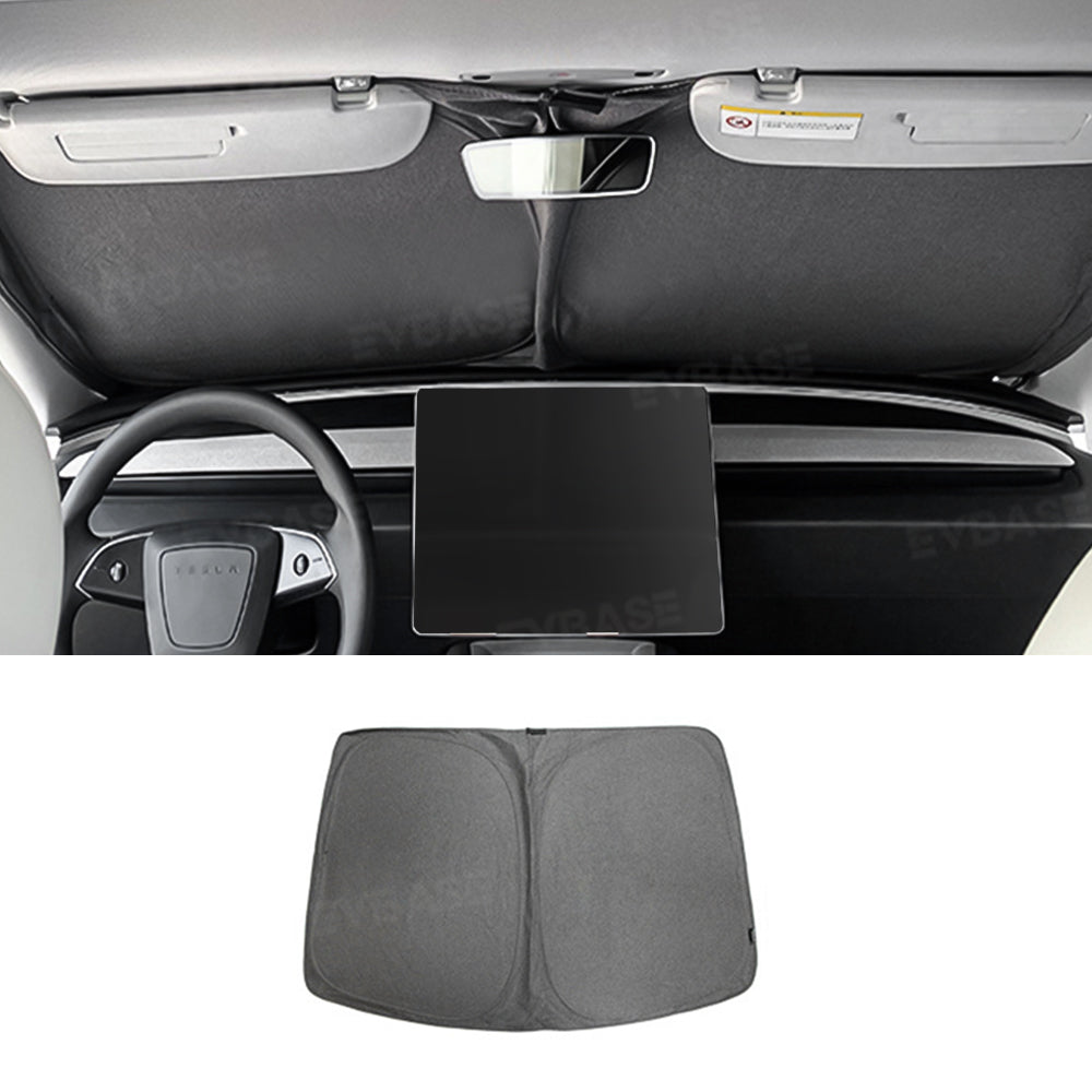 EVBASE Model Y Juniper Front and Rear Windshield Shade Side Window Sunshade Foldable Sun Visor