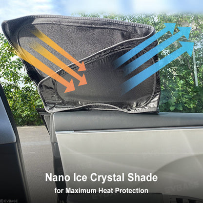 EVBASE Model Y Juniper Front and Rear Windshield Shade Side Window Sunshade Foldable Sun Visor