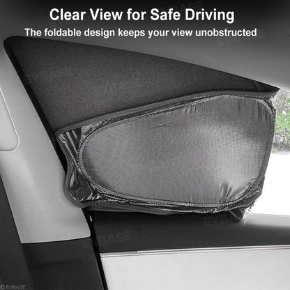 EVBASE Model Y Juniper Front and Rear Windshield Shade Side Window Sunshade Foldable Sun Visor