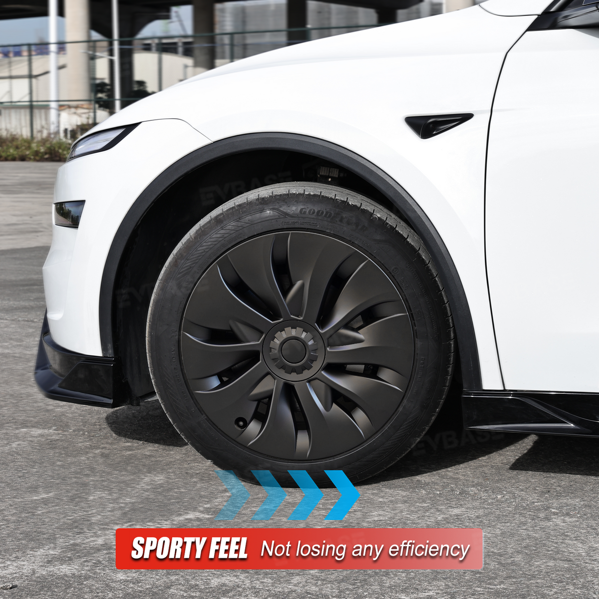 EVBASE Model Y Juniper Aero-Style Wheel Covers for Tesla 19" Wheels Matte Hubcaps