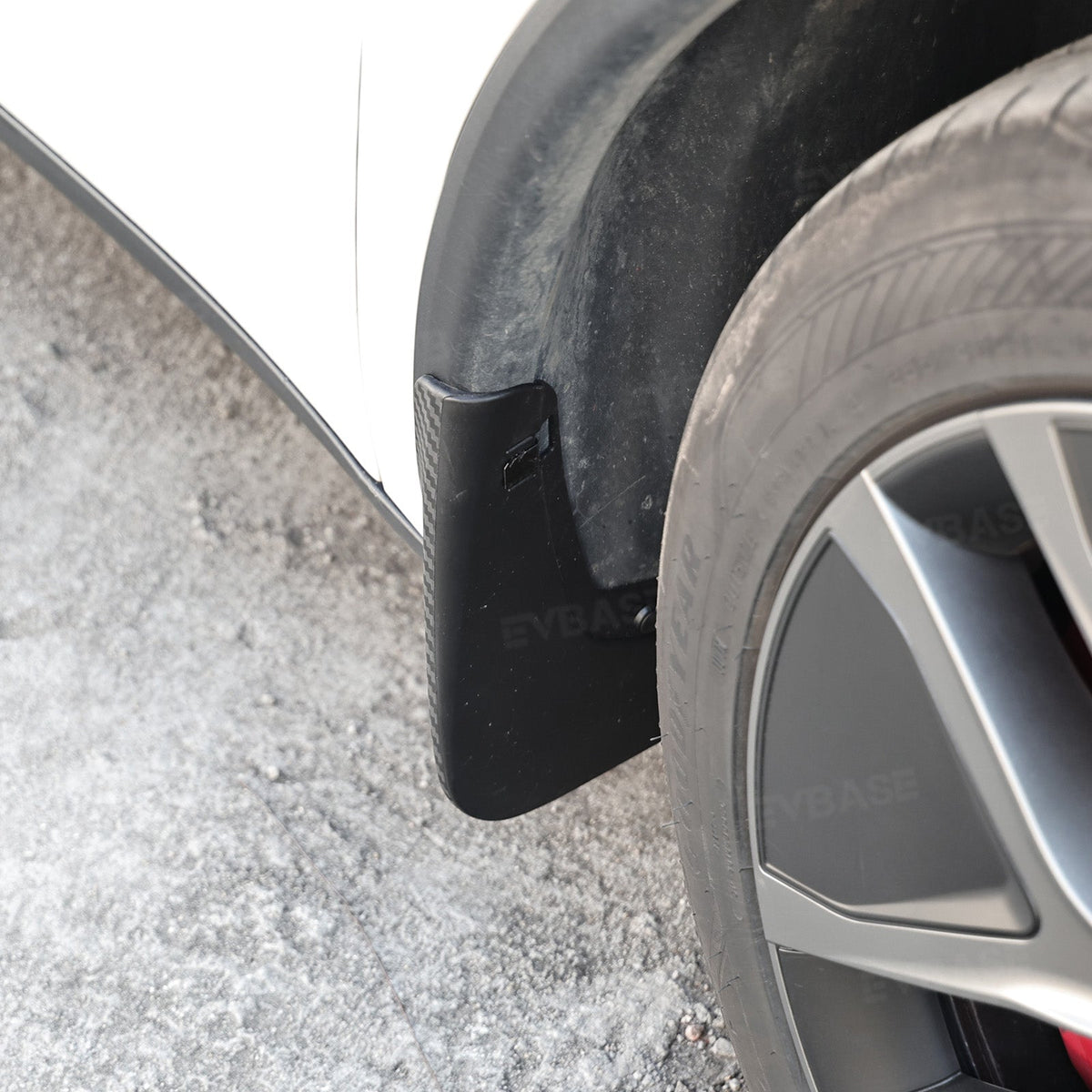 EVBASE Model Y Juniper Mud Flaps ABS Splash Guards All-Weather No Drilling Fender Mudguards- Hydro Carbon Fiber Coated