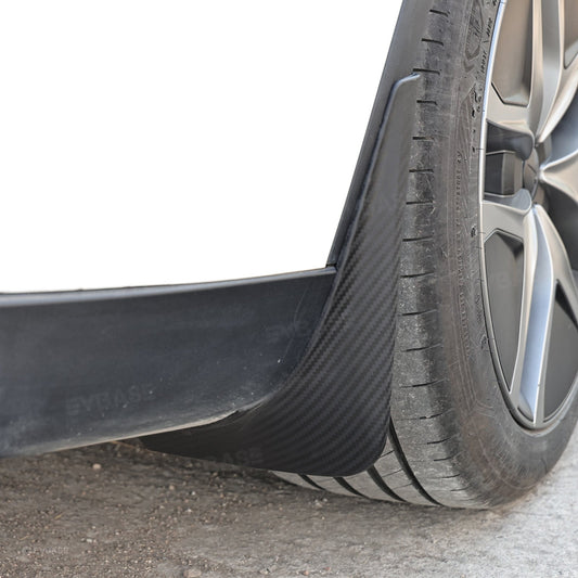 EVBASE Model Y Juniper Mud Flaps ABS Splash Guards All-Weather No Drilling Fender Mudguards- Hydro Carbon Fiber Coated