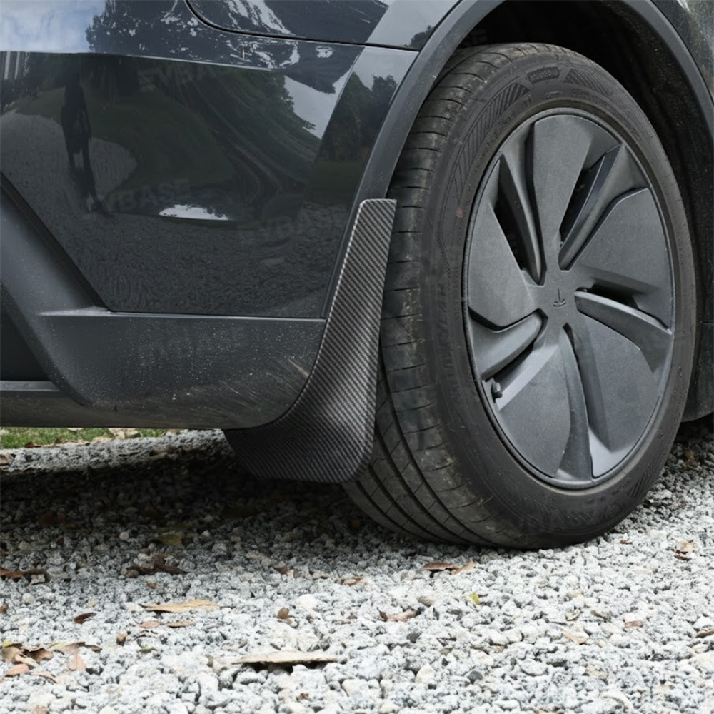 EVBASE Model Y Juniper Mud Flaps ABS Splash Guards All-Weather No Drilling Fender Mudguards- Hydro Carbon Fiber Coated