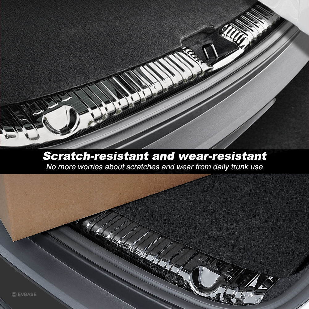 EVBASE Model Y Juniper Rear Trunk Sill Protector Stainless Steel Rear Bumper Guard