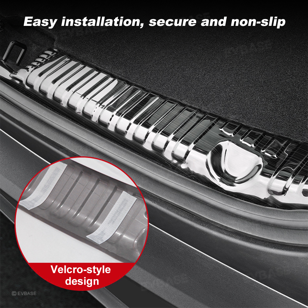 EVBASE Model Y Juniper Rear Trunk Sill Protector Stainless Steel Rear Bumper Guard