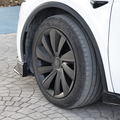 EVBASE Model Y Juniper Wheel Covers 19 Inch Induction Style Matte Black Hubcaps Rim Covers for Tesla
