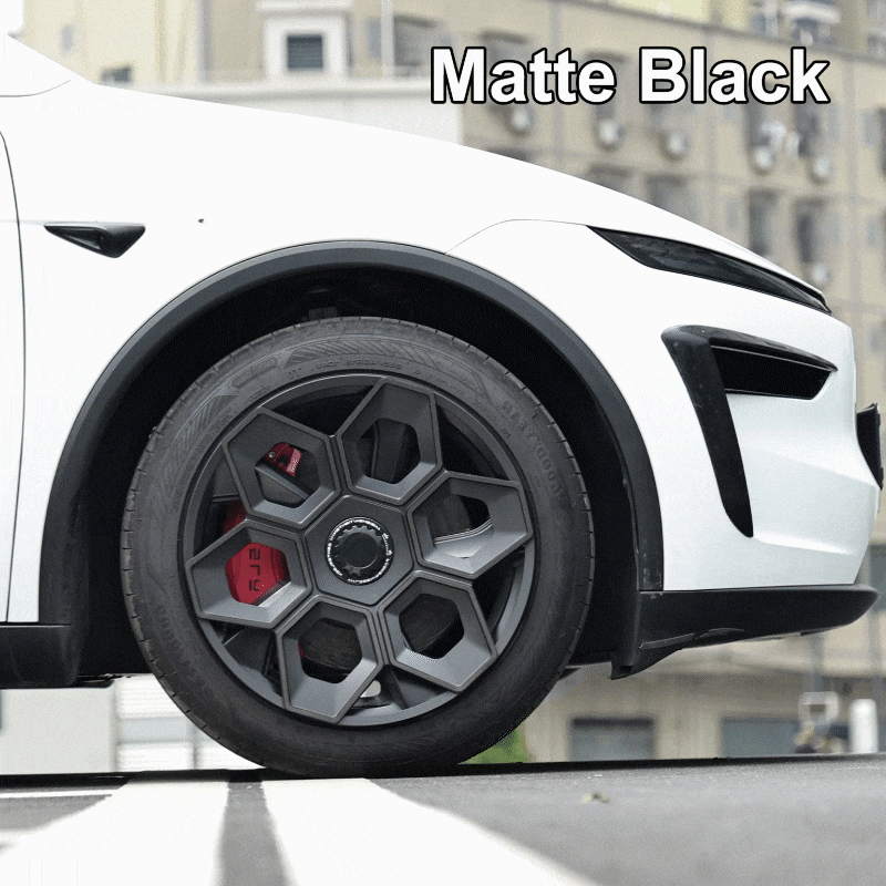 EVBASE Model Y Juniper Wheel Covers 19 Inch Hex Wedge Hubcaps Honeycomb Wheels Style for Tesla