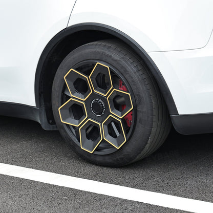 EVBASE Model Y Juniper Wheel Covers 19 Inch Hex Wedge Hubcaps Honeycomb Wheels Style for Tesla