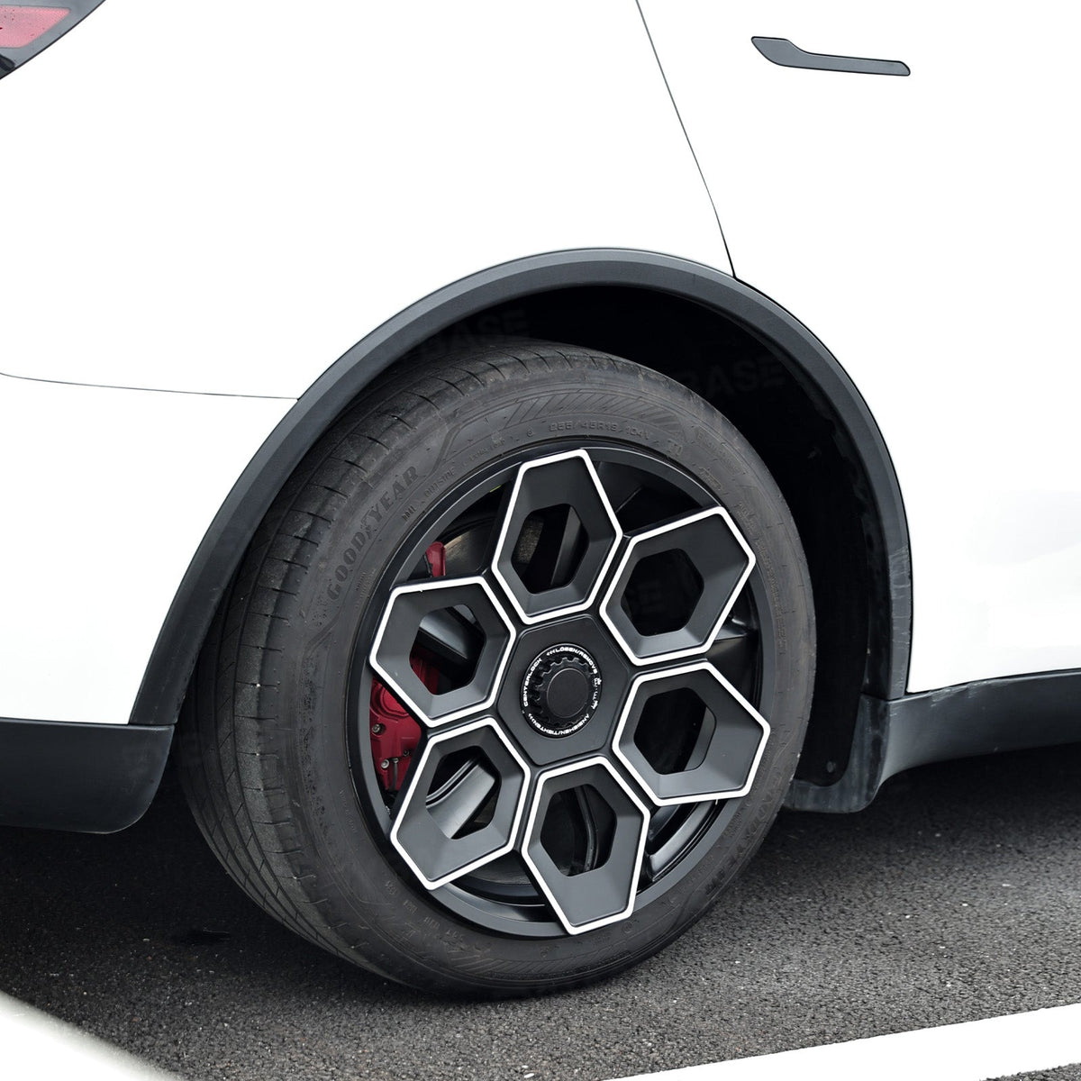 EVBASE Model Y Juniper Wheel Covers 19 Inch Hex Wedge Hubcaps Honeycomb Wheels Style for Tesla