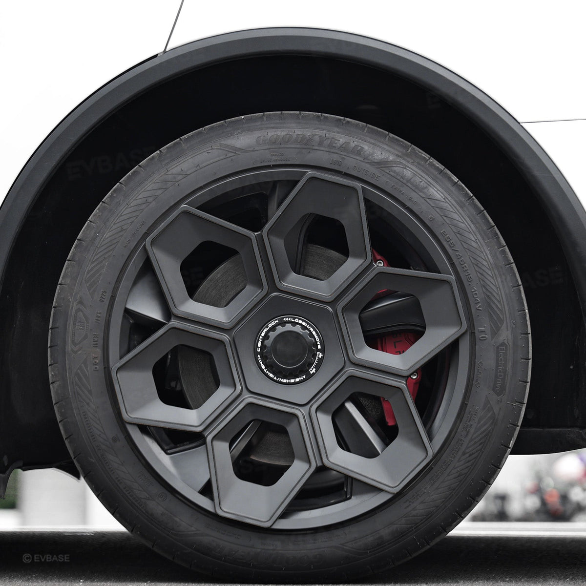 EVBASE Model Y Juniper Wheel Covers 19 Inch Hex Wedge Hubcaps Honeycomb Wheels Style for Tesla