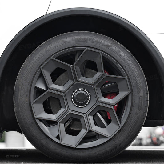 EVBASE Model Y Juniper Wheel Covers 19 Inch Hex Wedge Hubcaps Honeycomb Wheels Style for Tesla